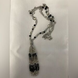 Talbots Crystals and Beads Tassel‎ Necklace